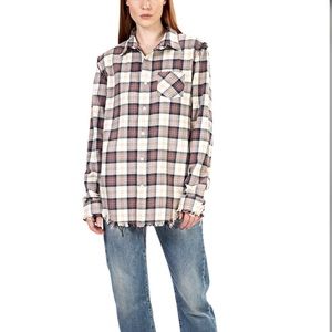 Aritzia TNA Plaid Tunic Button Up Shirt - XS